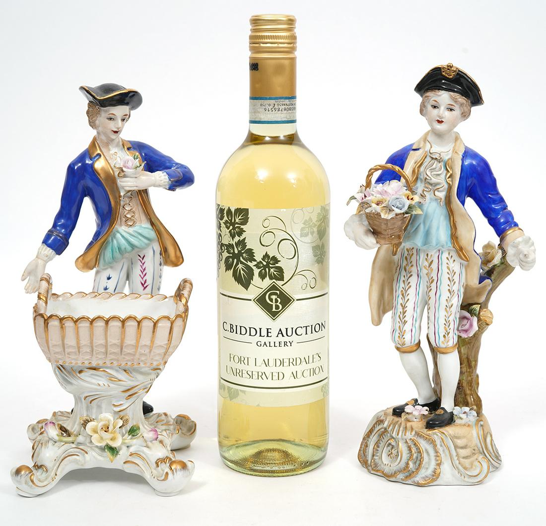 Two Meissen Style Gentleman Porcelain Figures (1 of 7)