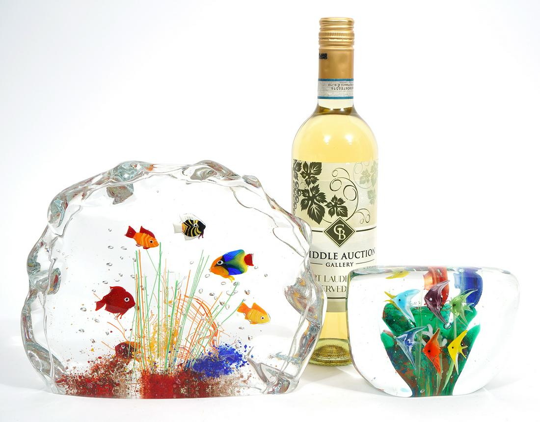 2 Murano Style Art Glass Fish Aquariums (1 of 8)