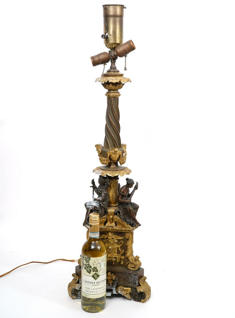 Large French 19th Ct. Empire Bronze Lamp (1 of 12)