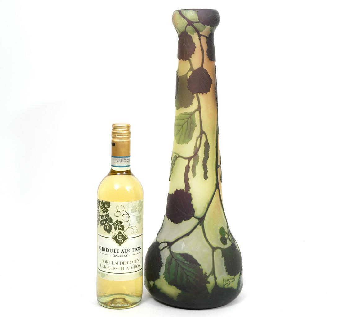 LARGE Legras French Cameo Art Glass Vase (1 of 7)