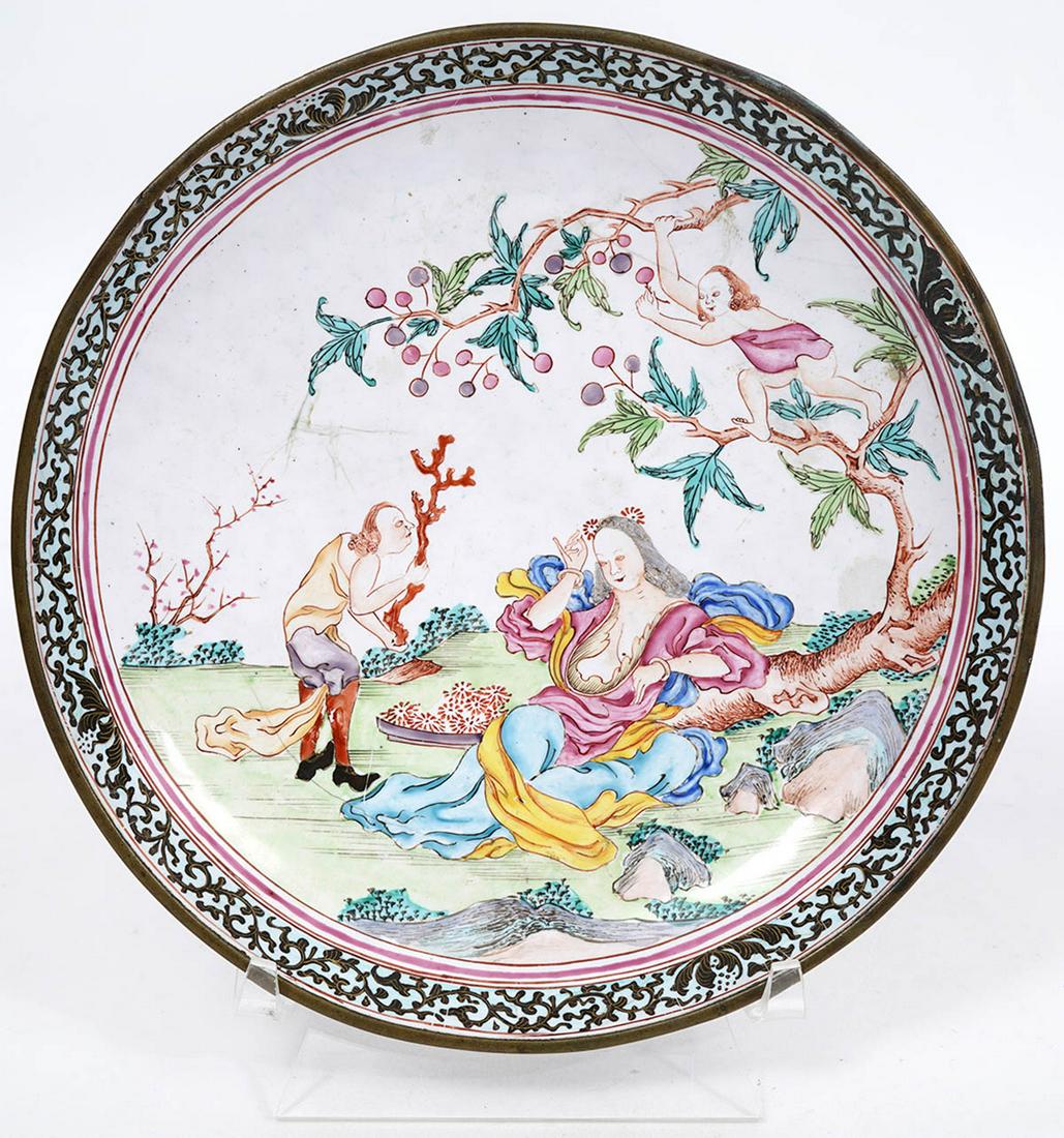 Chinese Export Canton Enamel Dish or Plate (1 of 5)
