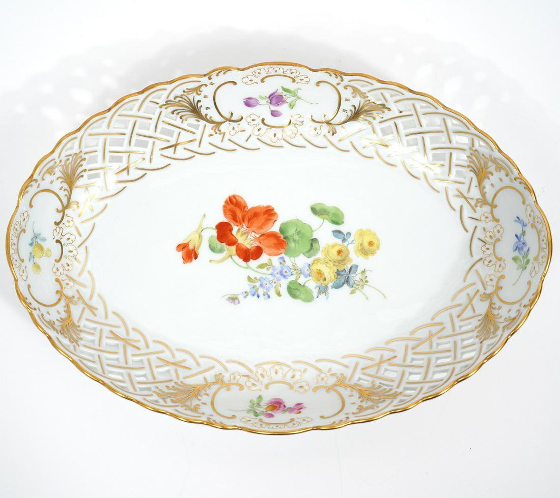 Meissen Hand-Painted Floral Oval Porcelain Dishes (1 of 5)