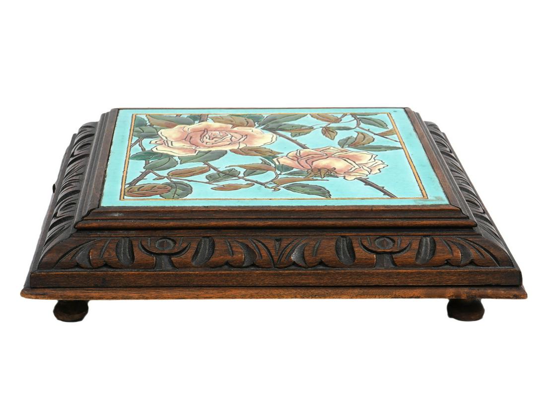 French Tile Table Top Trivet Music Box (1 of 7)