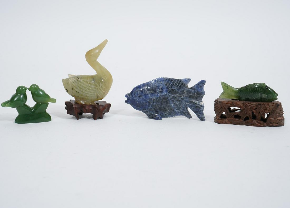 Group of 4 Chinese Carved Stone Animal Figures (1 of 7)