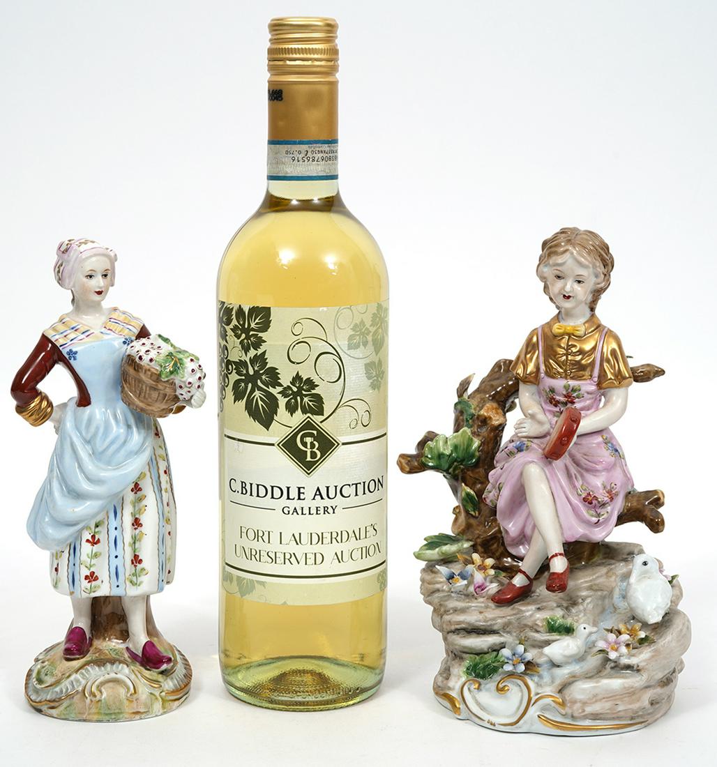 Two Meissen Style Porcelain Figures (1 of 9)