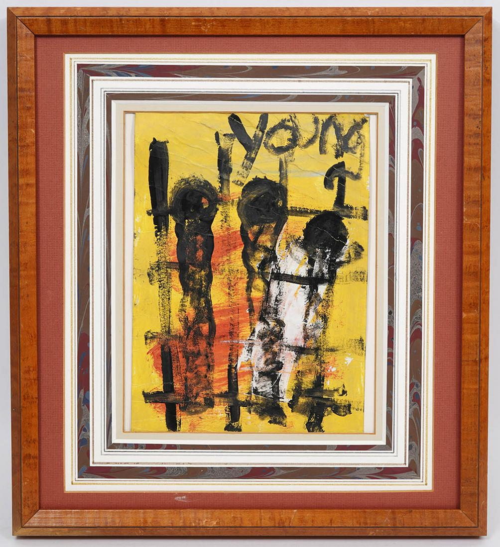 Attributed to Purvis Young Oil Painting (1 of 8)