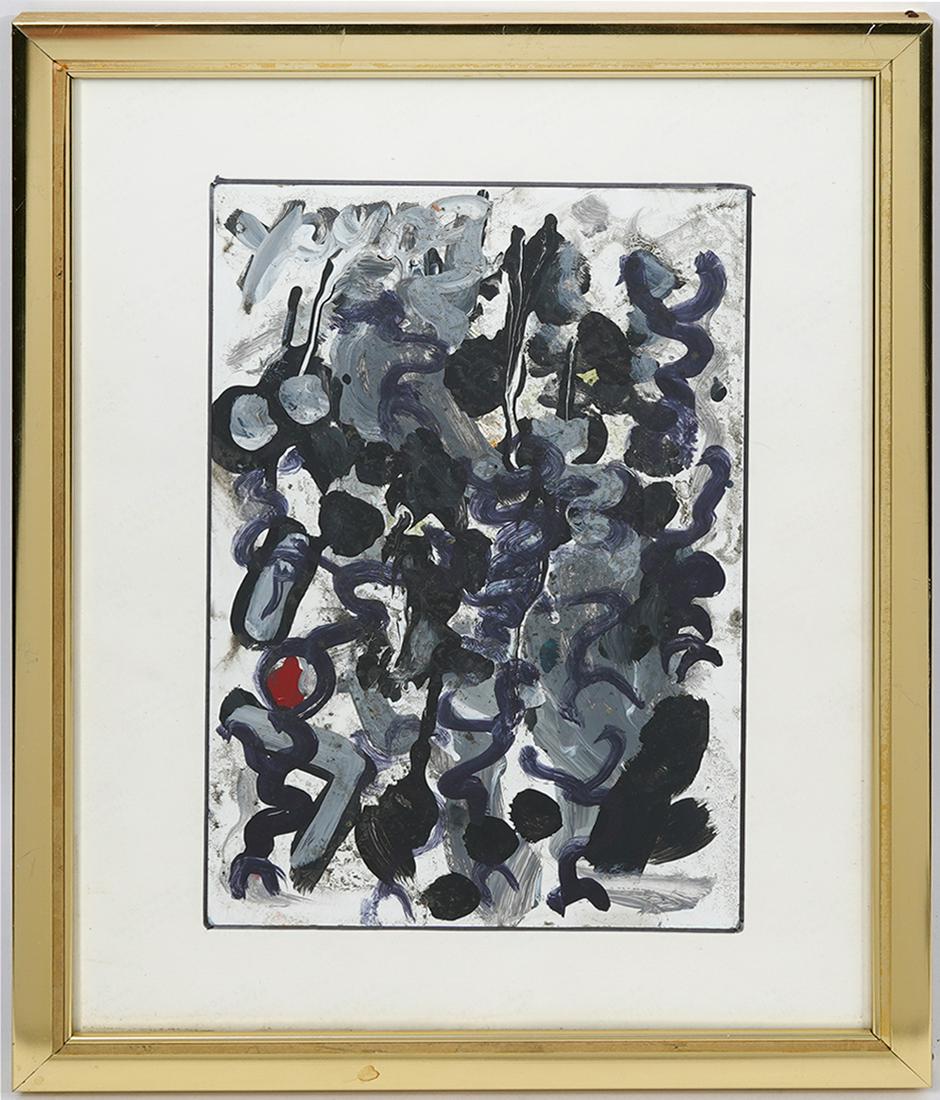 Attributed to Purvis Young Oil Painting on Paper (1 of 4)