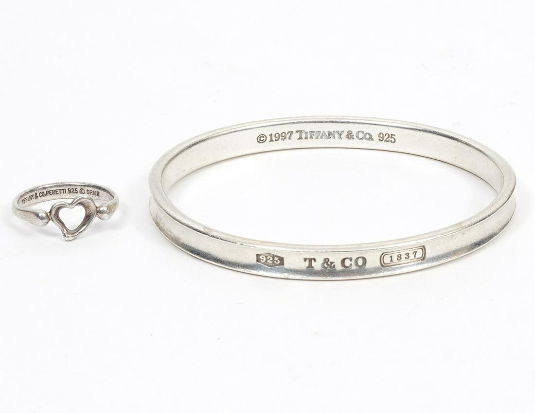 Tiffany & Co Sterling Bangle Bracelet and Ring (1 of 9)
