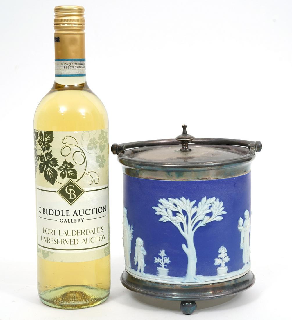 Wedgwood Jasperware & Silverplate Biscuit Jar (1 of 8)