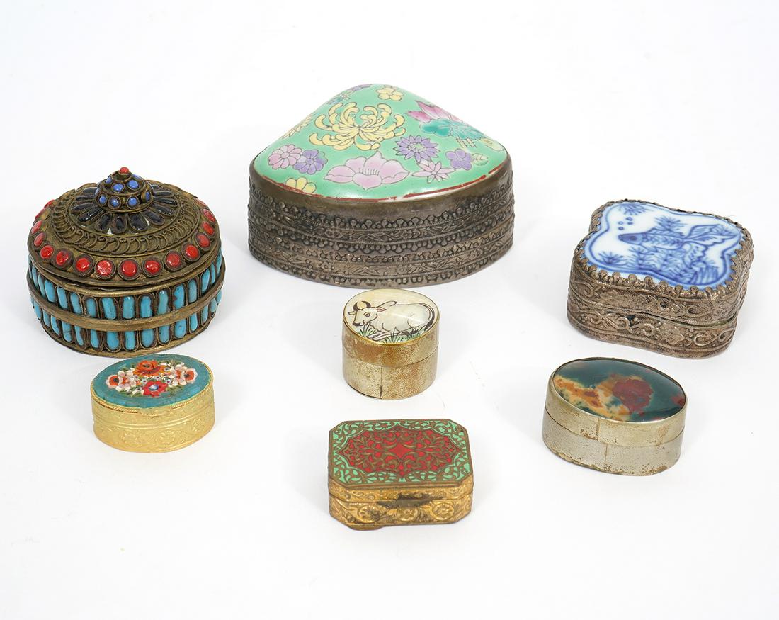 Mixed Group of 7 Metal Trinket Boxes (1 of 6)