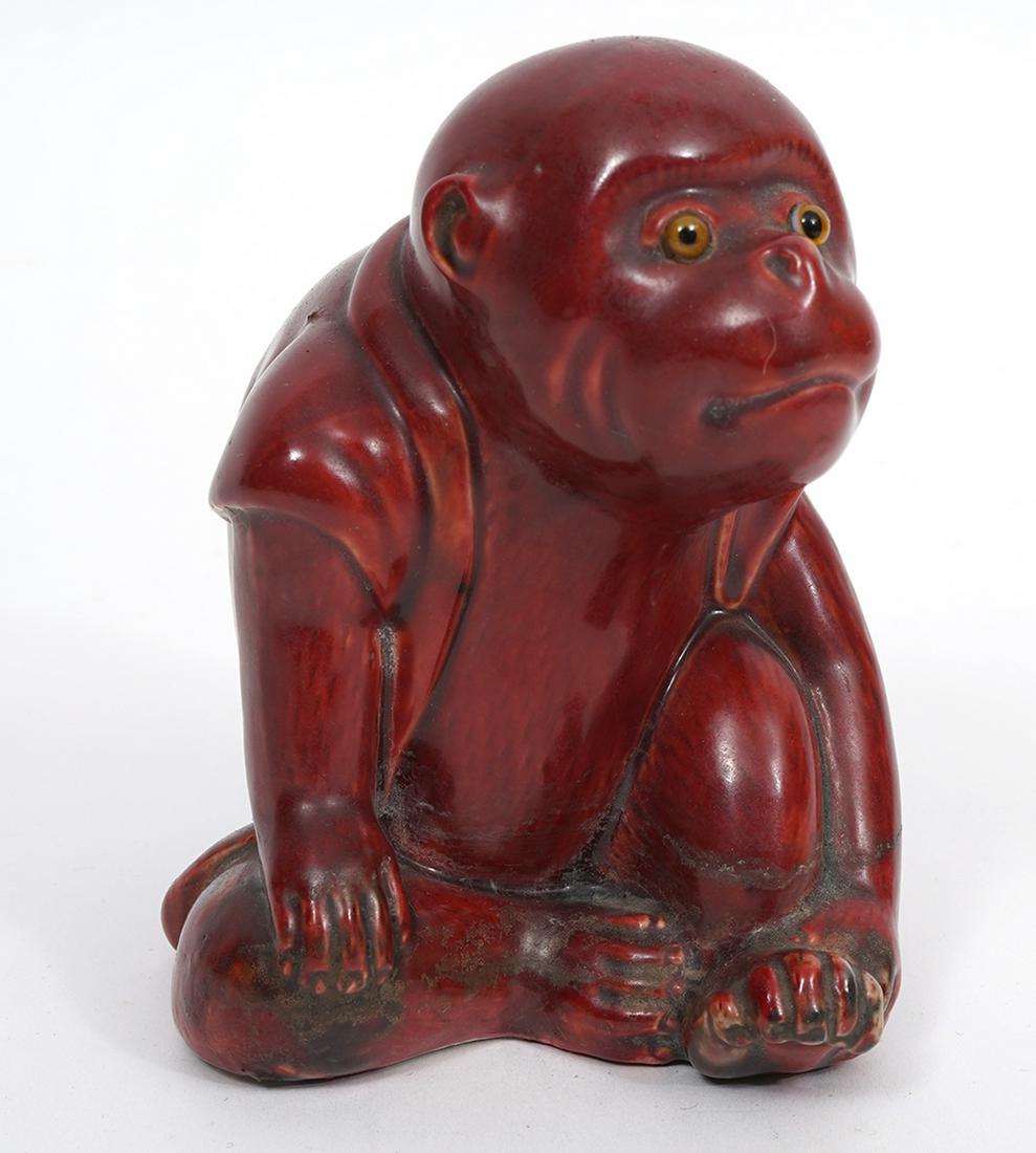 Attr. Bernard Moore Flambe Glazed Porcelain Monkey (1 of 6)