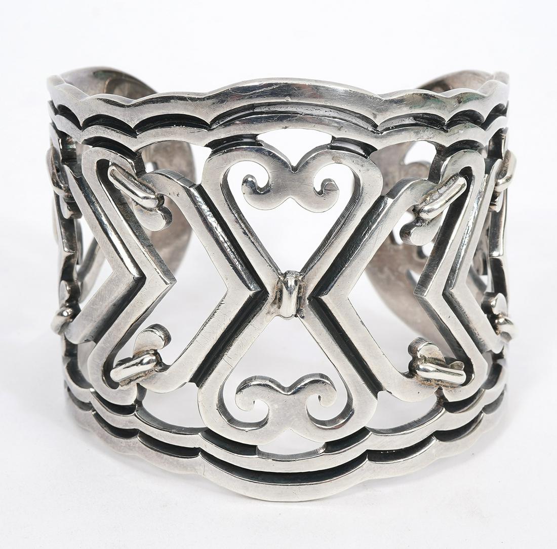 Mexican Taxco 970 Silver Cuff Bracelet Signed (1 of 8)