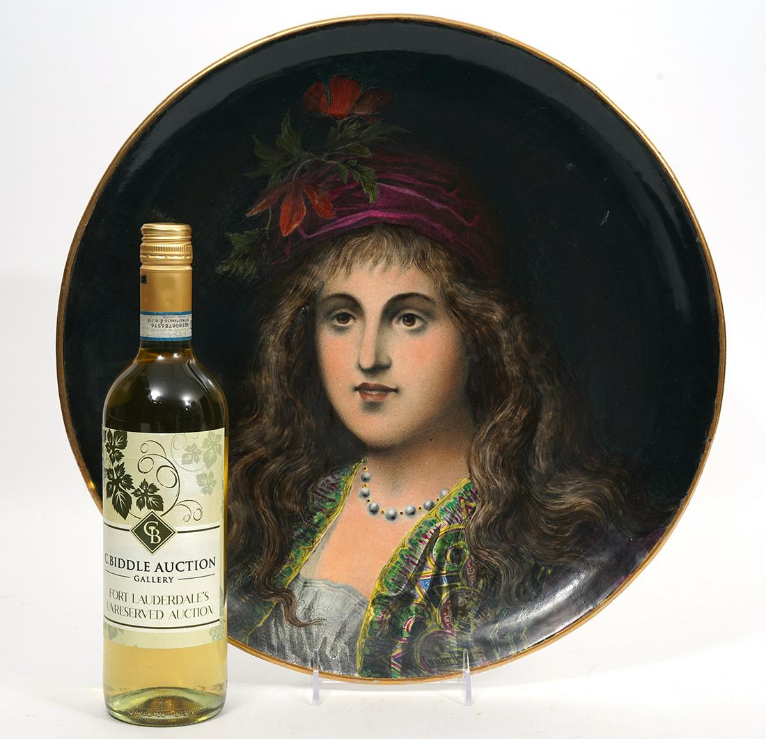 Large Italian Hanging Ceramic Charger w/ Portrait (1 of 6)