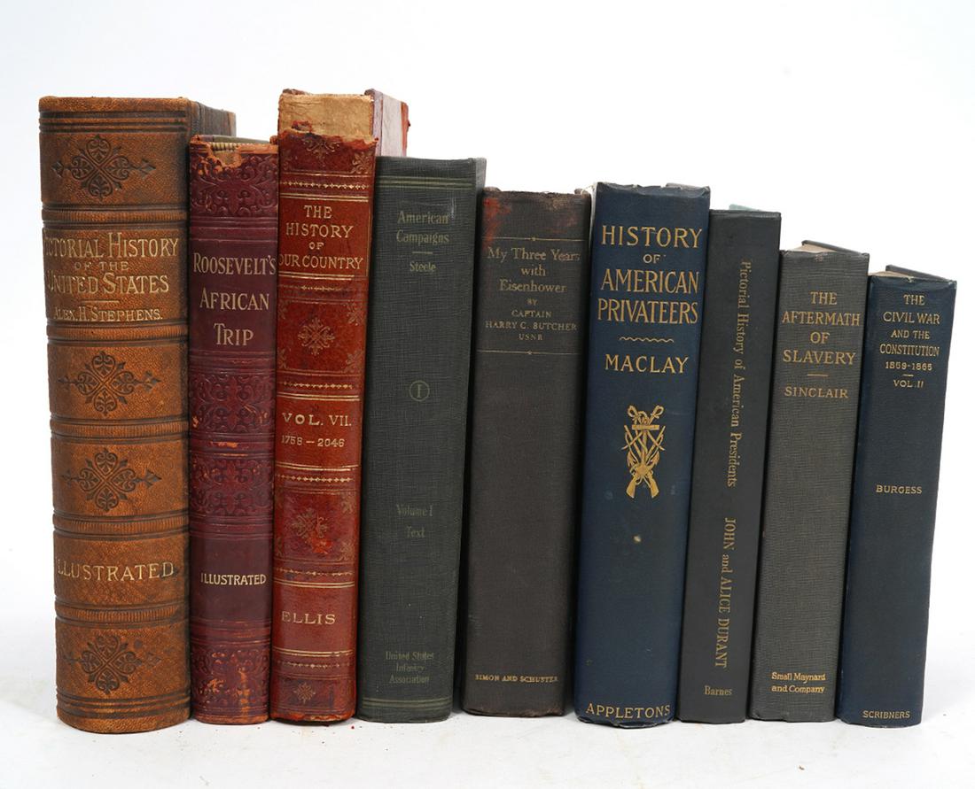 9 Historical Leatherbound Collectible Books (1 of 18)