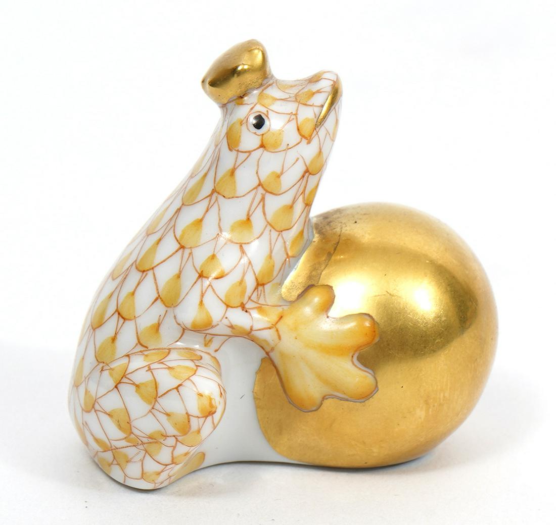 Herend Porcelain Fishnet Frog Figurine (1 of 6)
