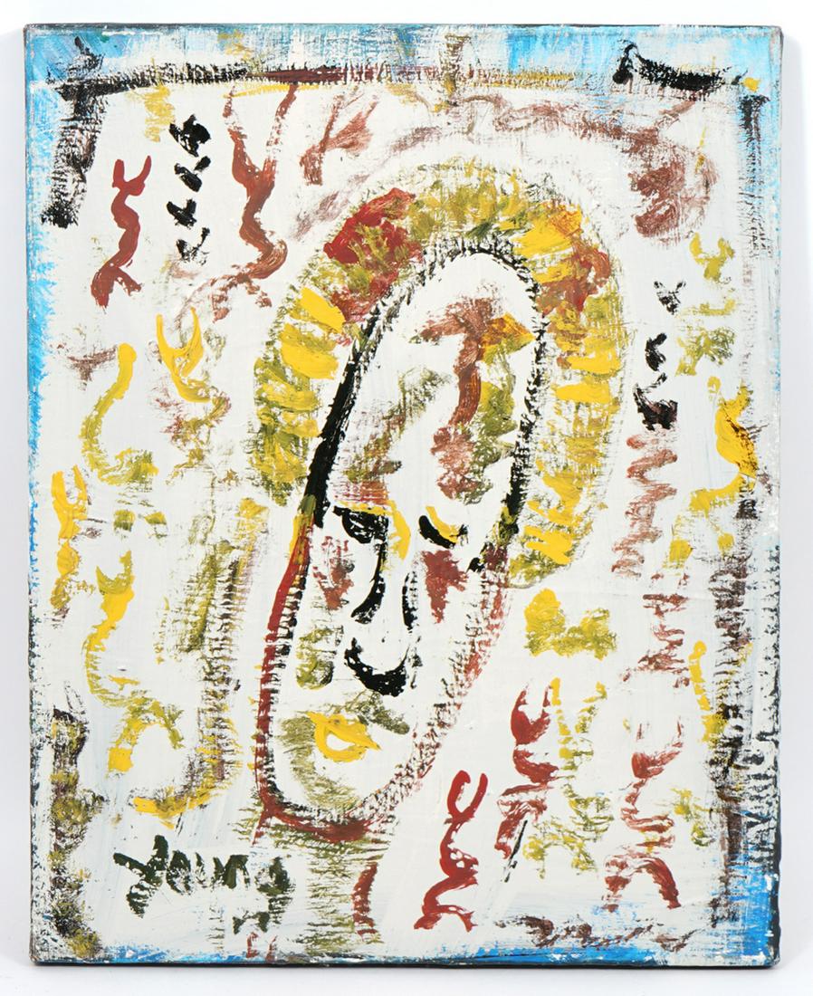 Purvis Young Untitled Portrait Painting (1 of 5)