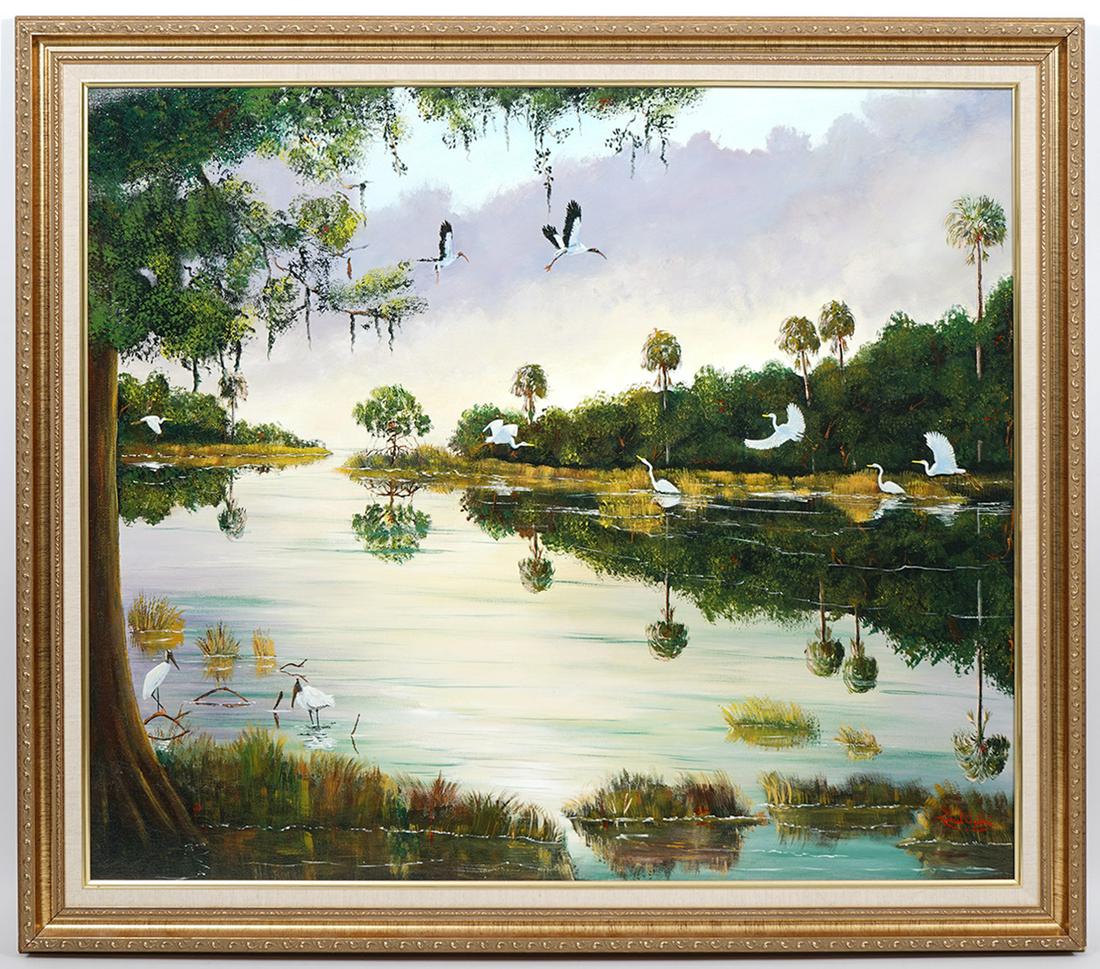 Lionel Ogilvie Florida Marsh Landscape Painting (1 of 7)
