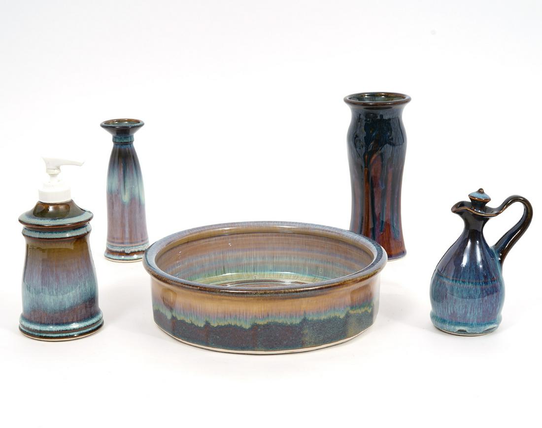 Five Pcs Bill Campbell Art Pottery (1 of 6)