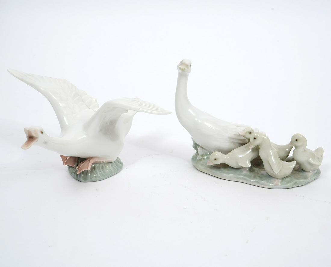 Two Lladro Porcelain Group Figures of Geese (1 of 6)