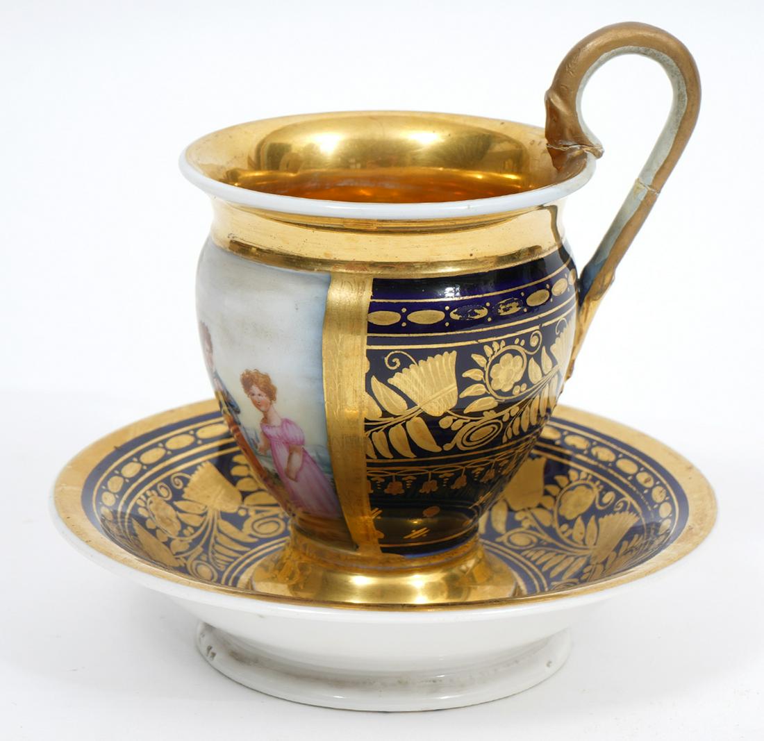 Old Paris Cobalt & Gilt Tea Cup and Saucer (1 of 9)
