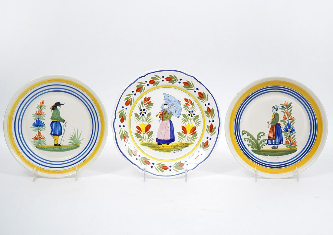 Three Hemriot Quimper France Plates (1 of 11)