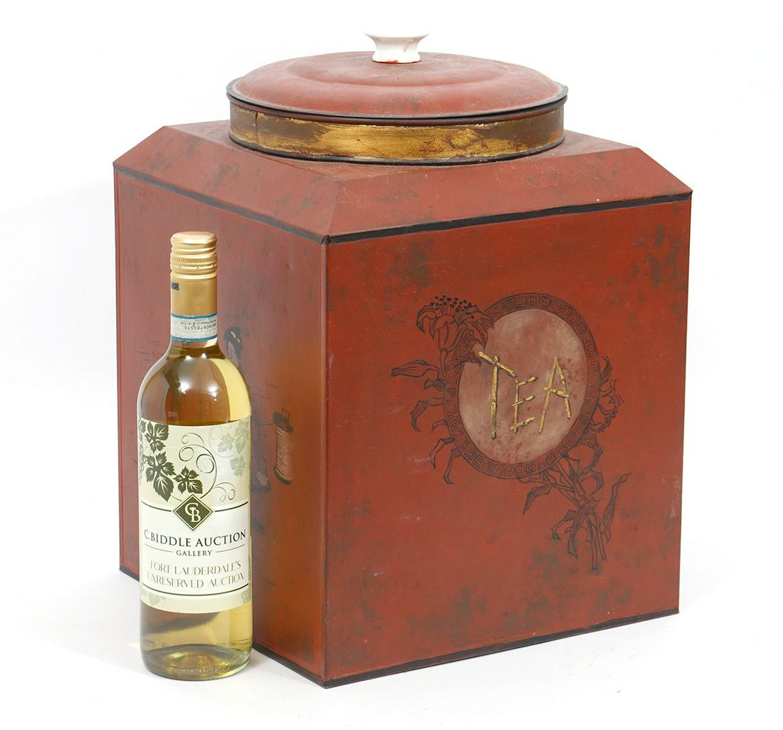 Large English Tin Tea Caddy (1 of 10)