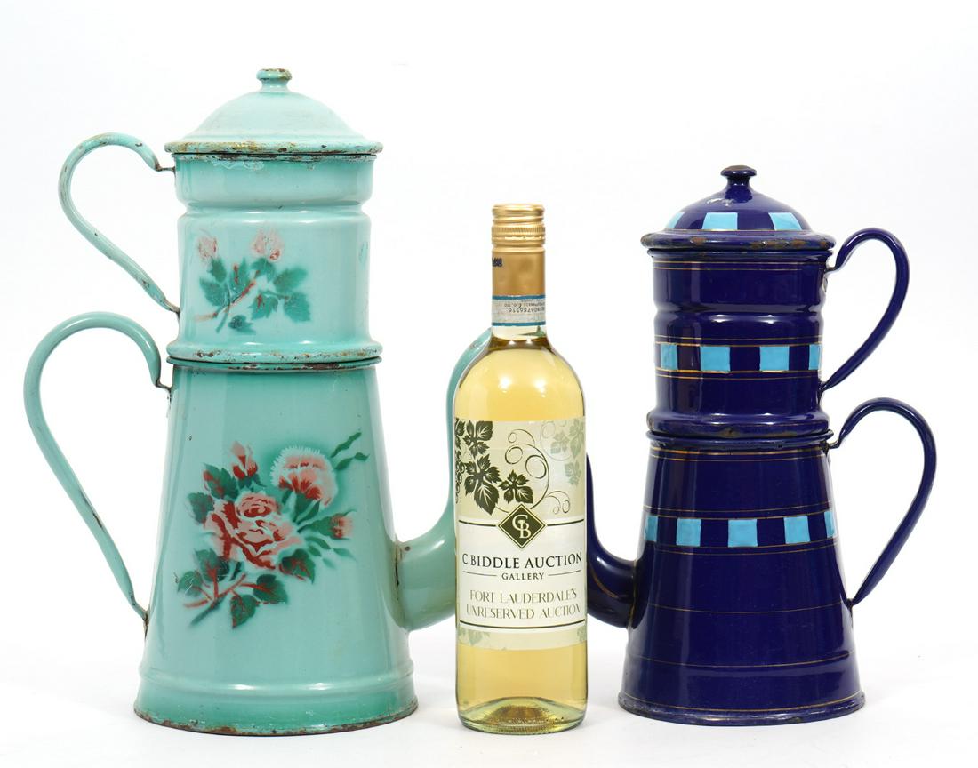 Two French Enamelware Coffee Biggins Pots (1 of 12)