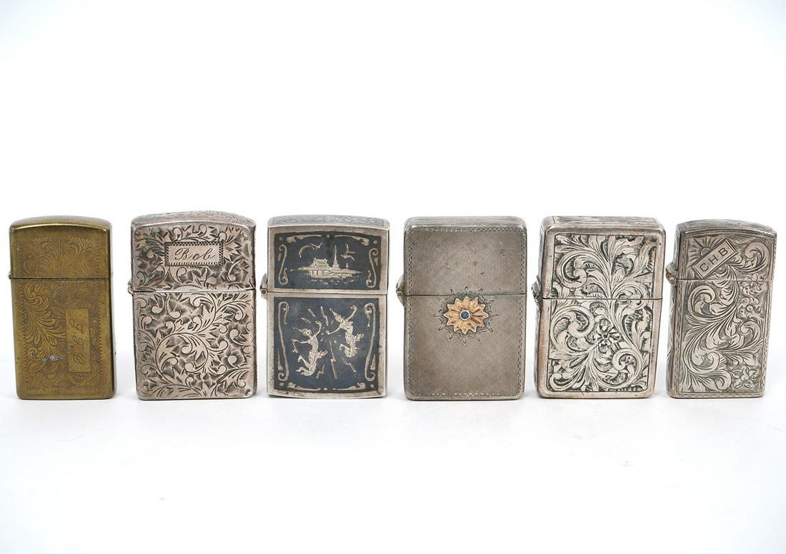 Group of Six Engraved Lighters (1 of 13)