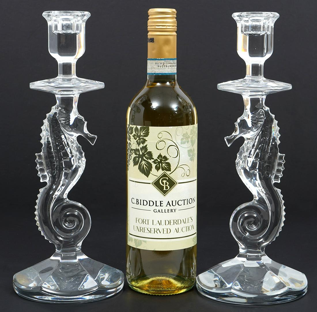 Pair of Waterford Crystal Seahorse Candlesticks (1 of 9)