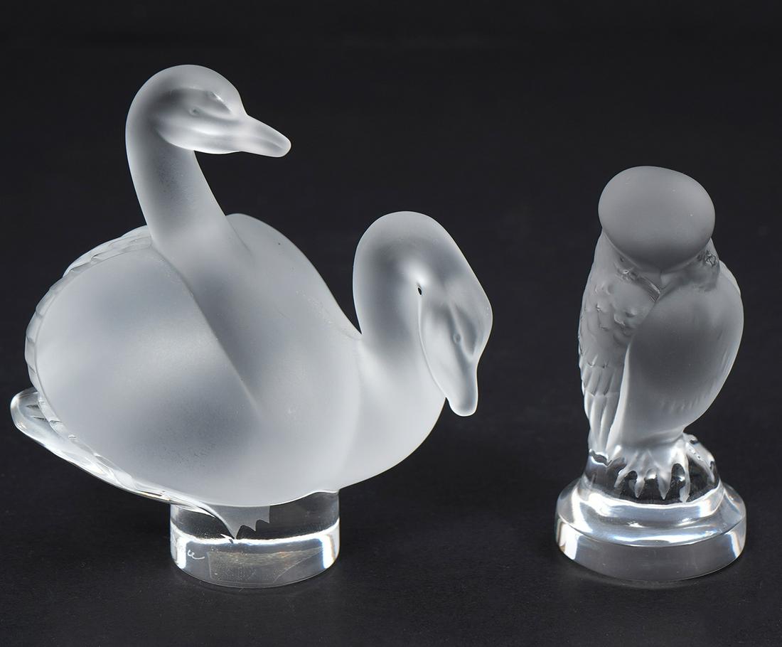 Lalique Swans And Hawk Figures (1 of 7)