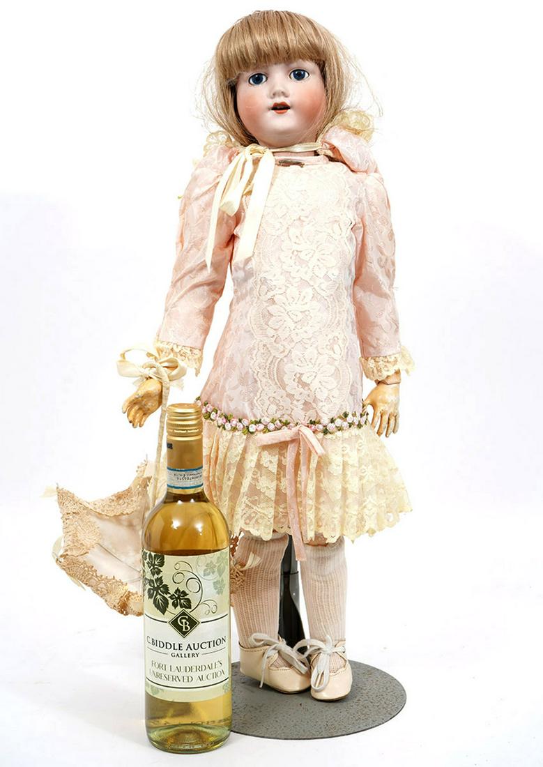 German Bisque Doll with Stand (1 of 8)