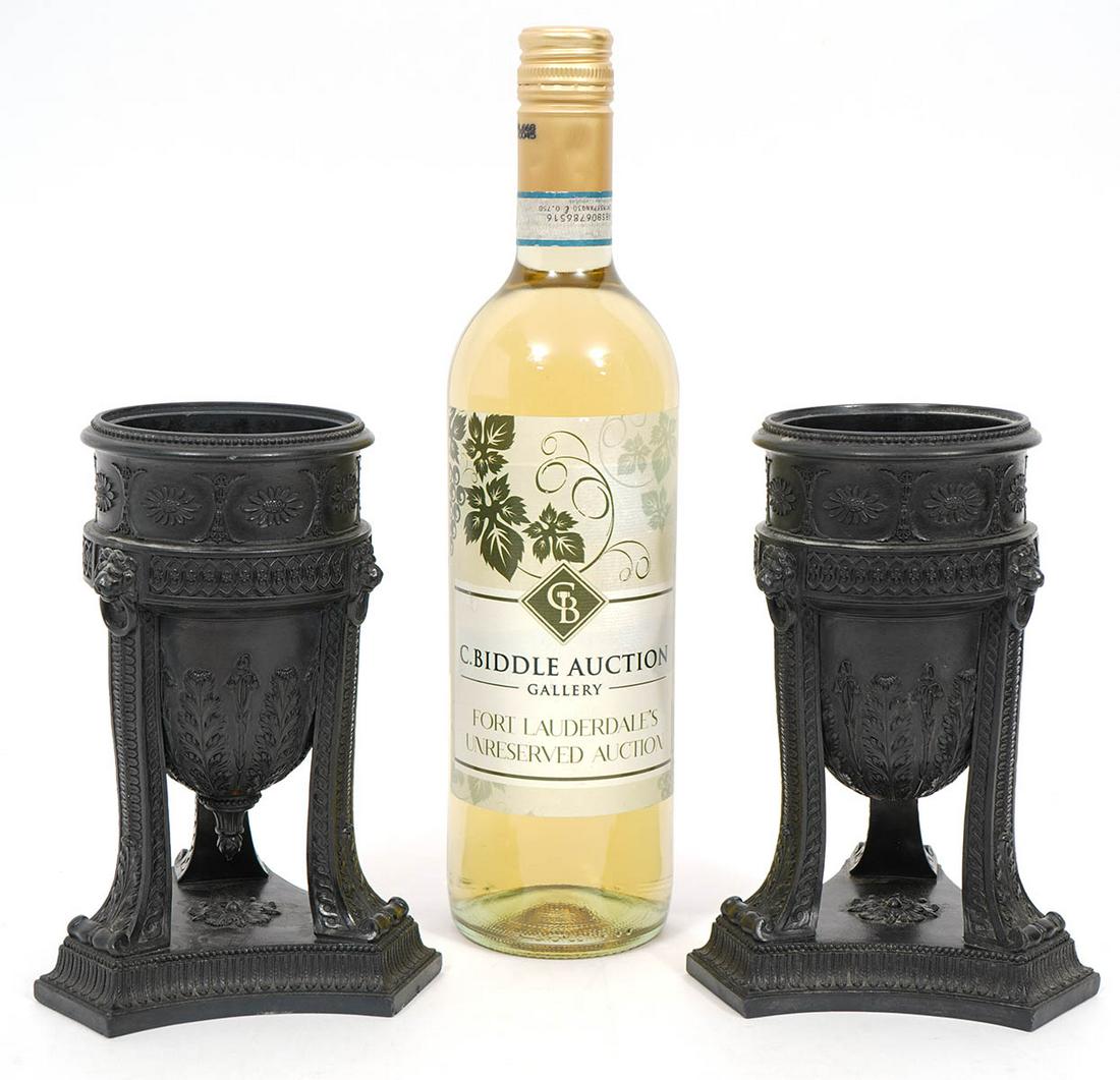 Pair of Wedgwood Basalt Neo-Classical-Style Urns (1 of 14)