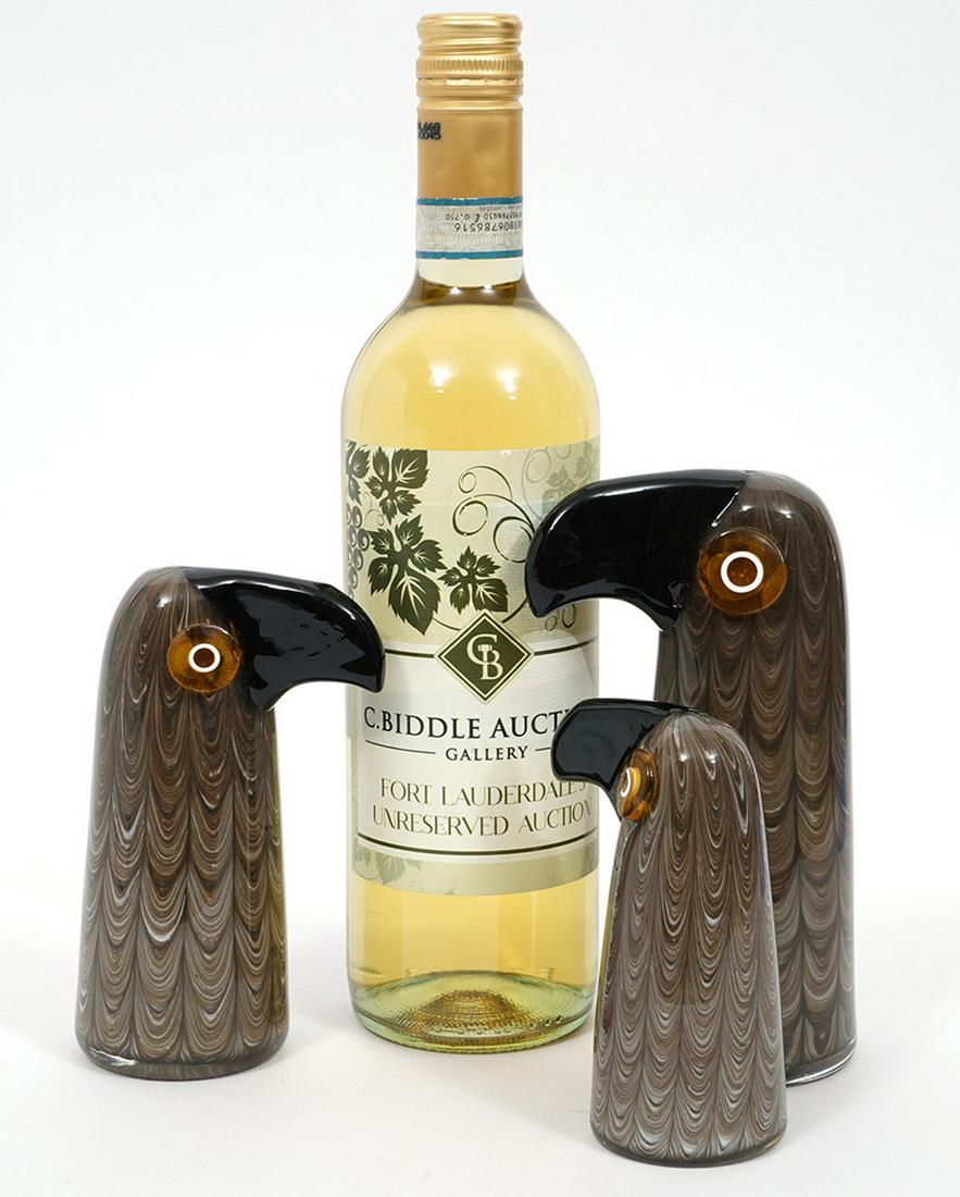 3 Barovier & Toso Murano 'Neolitico' Toucan Birds (1 of 6)