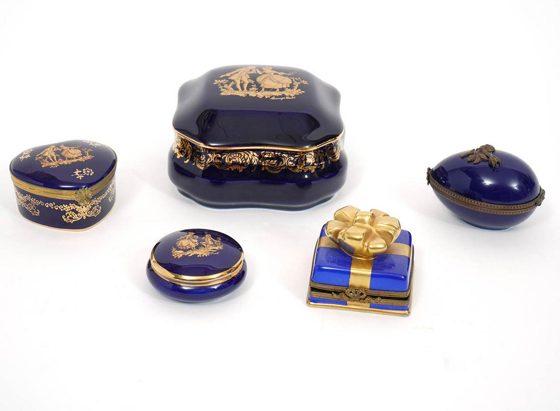Five French Limoges Trinket Boxes (1 of 6)