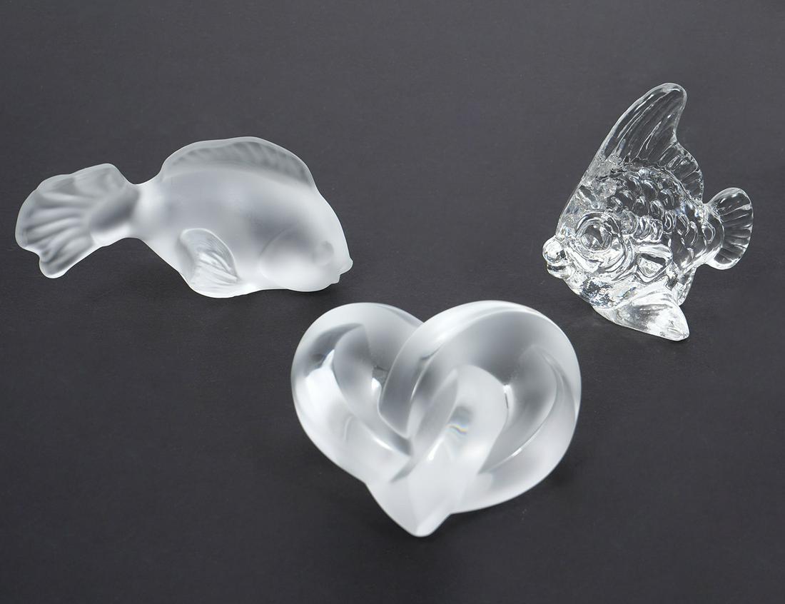 Group of Three Crystal Glass Figures Lalique (1 of 9)
