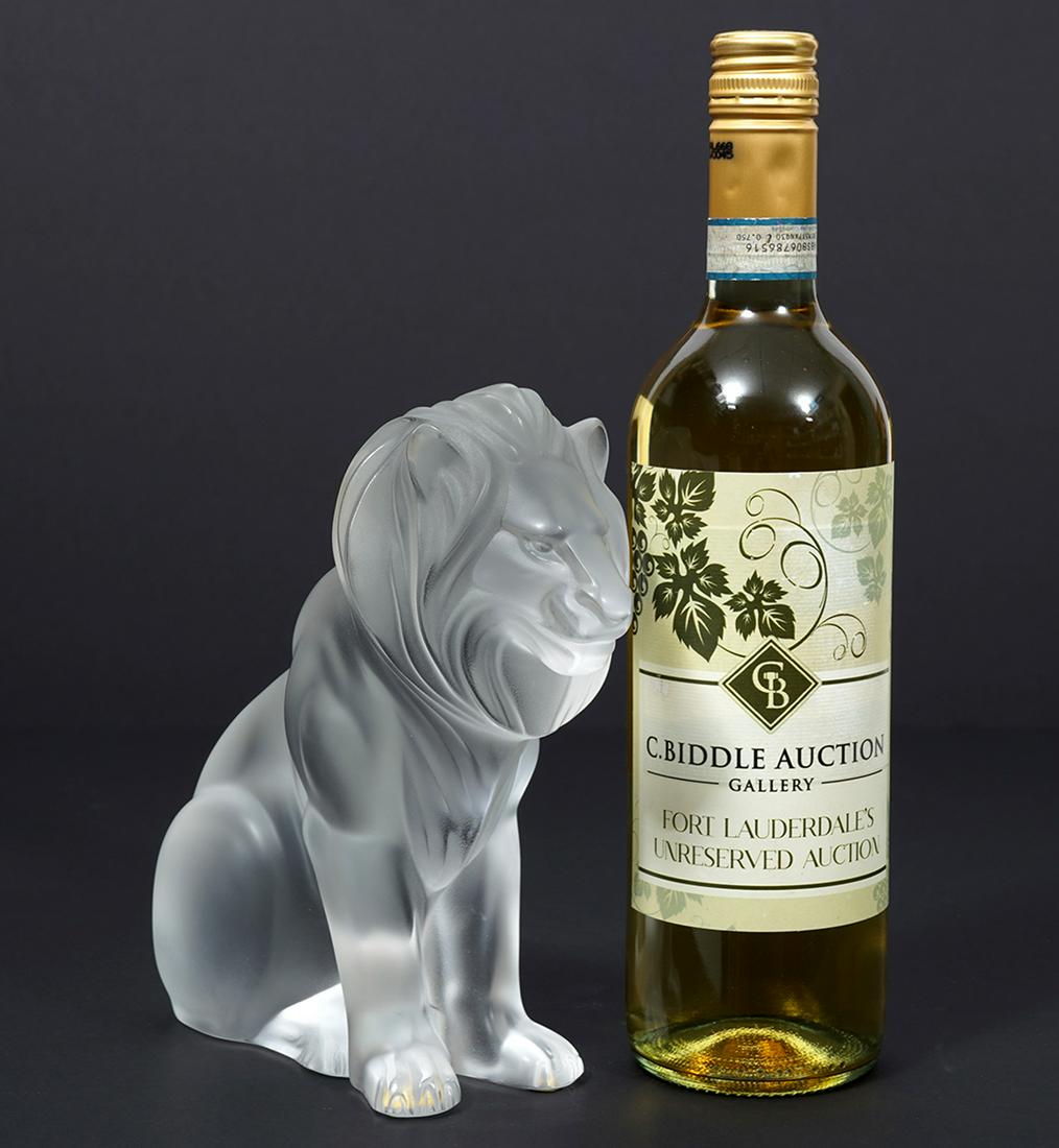 Lalique Frosted Crystal 'Bamara' Lion Figure (1 of 7)