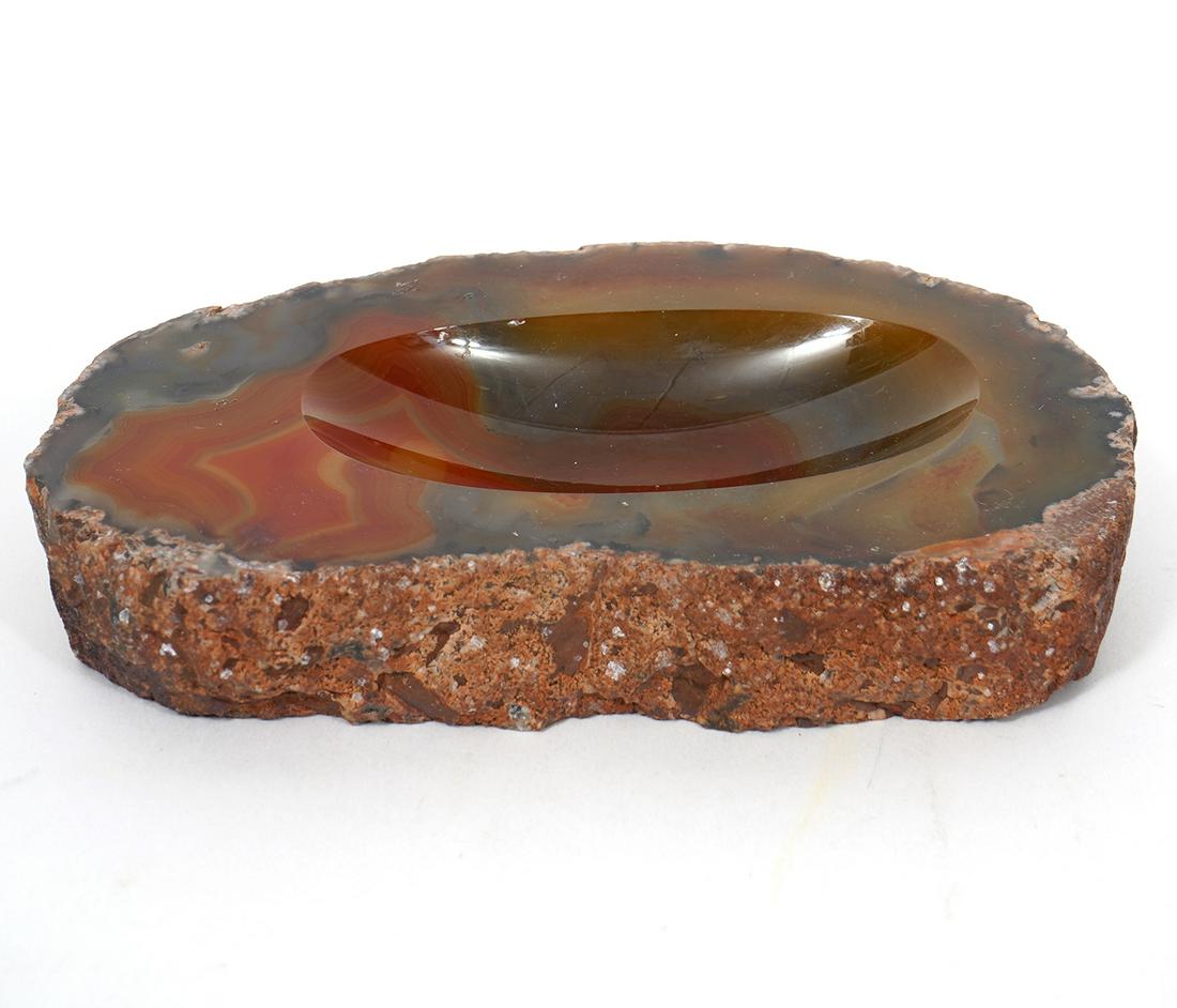 Carved Natural Agate Geode Trinket Dish (1 of 4)
