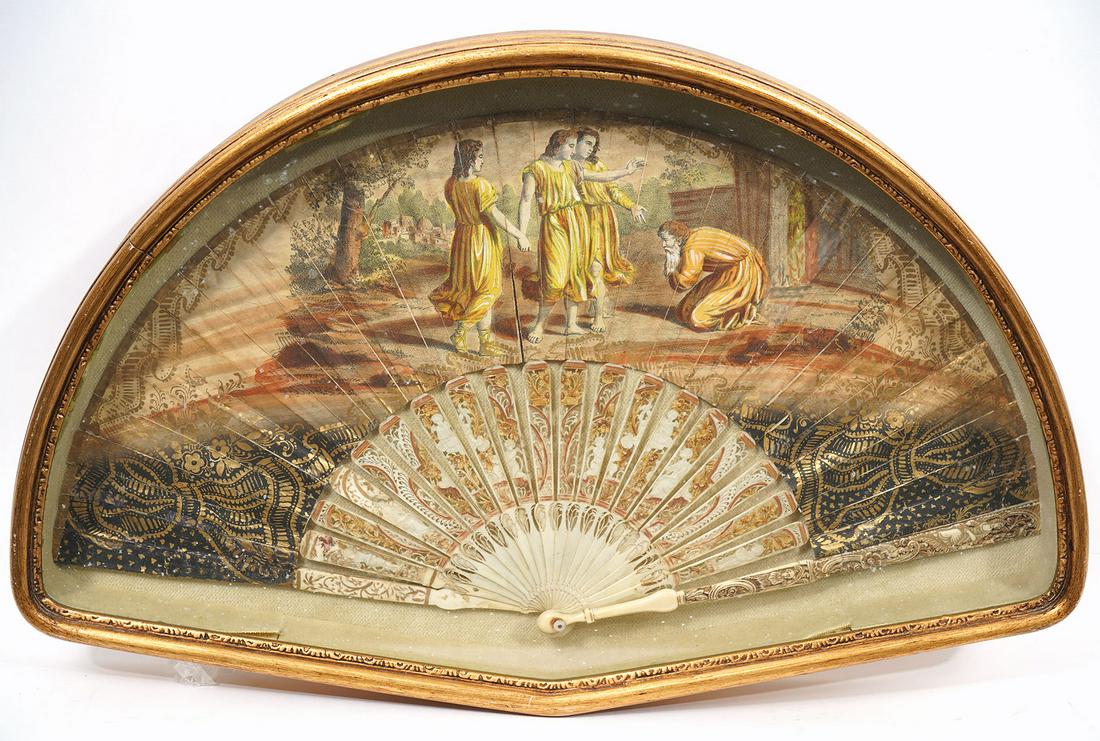 Continental Fan with Classical Scene in Shadowbox (1 of 6)