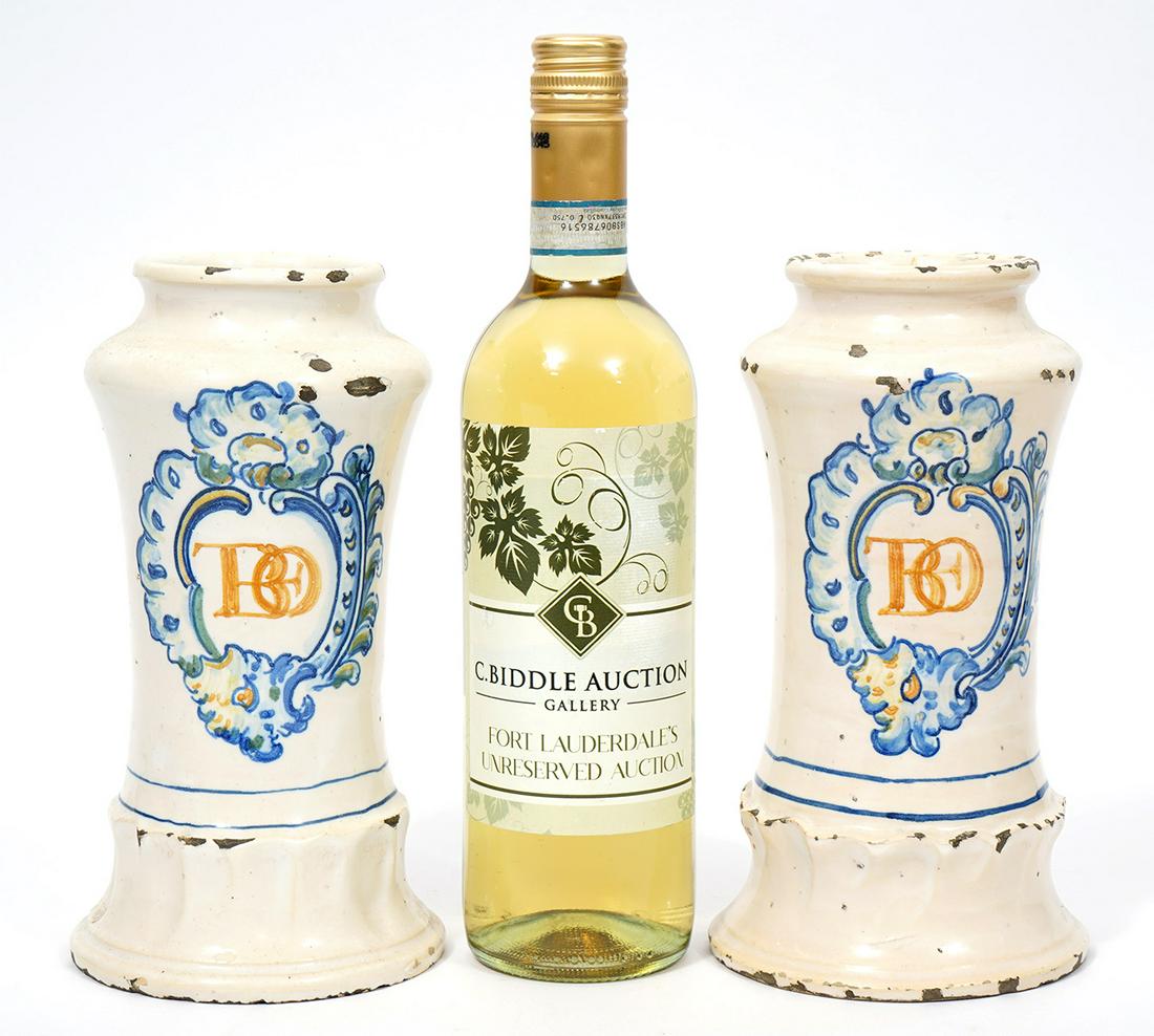 2 18/19th C. French Faience Terra Cotta Vases (1 of 7)