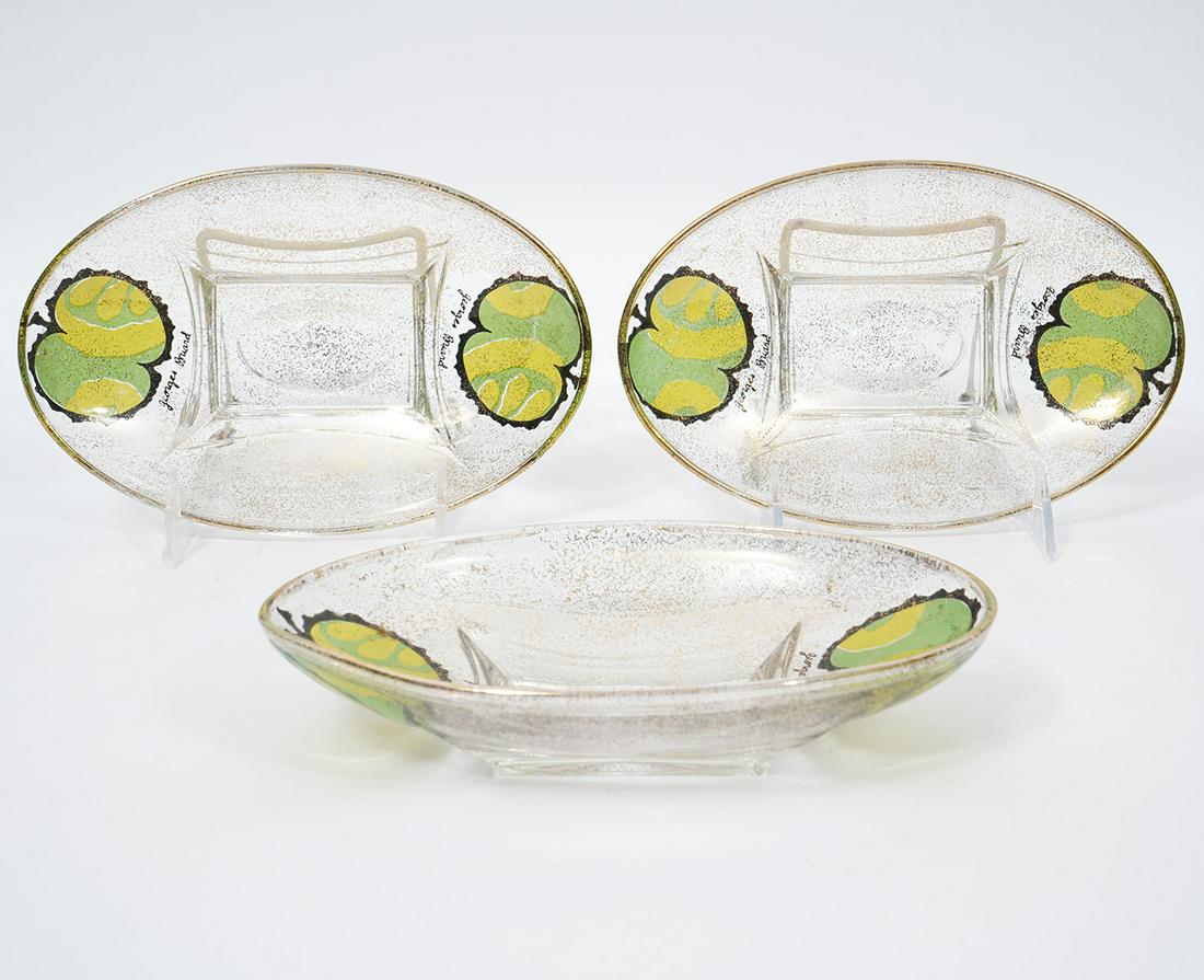 3 Georges Briard Mid-Century 22K Gold Glass Dishes (1 of 5)