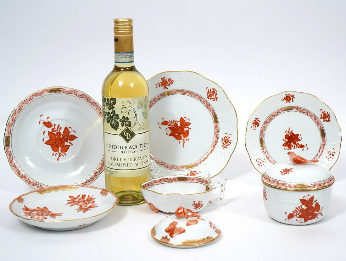 7 Pcs. Herend "Apponyi Orange" Porcelain (1 of 9)