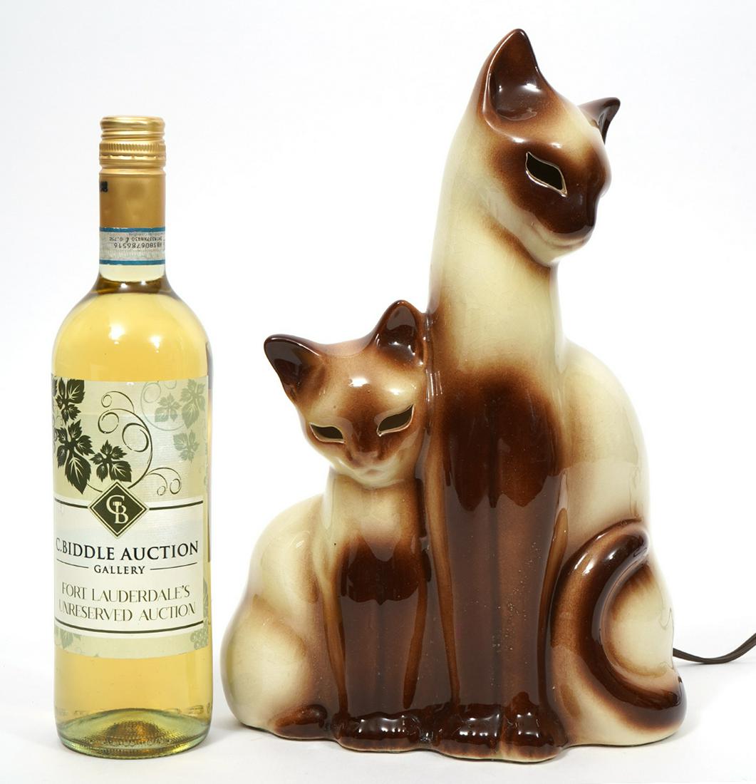 Vintage Kron Siamese Cat Porcelain Lamp (1 of 9)