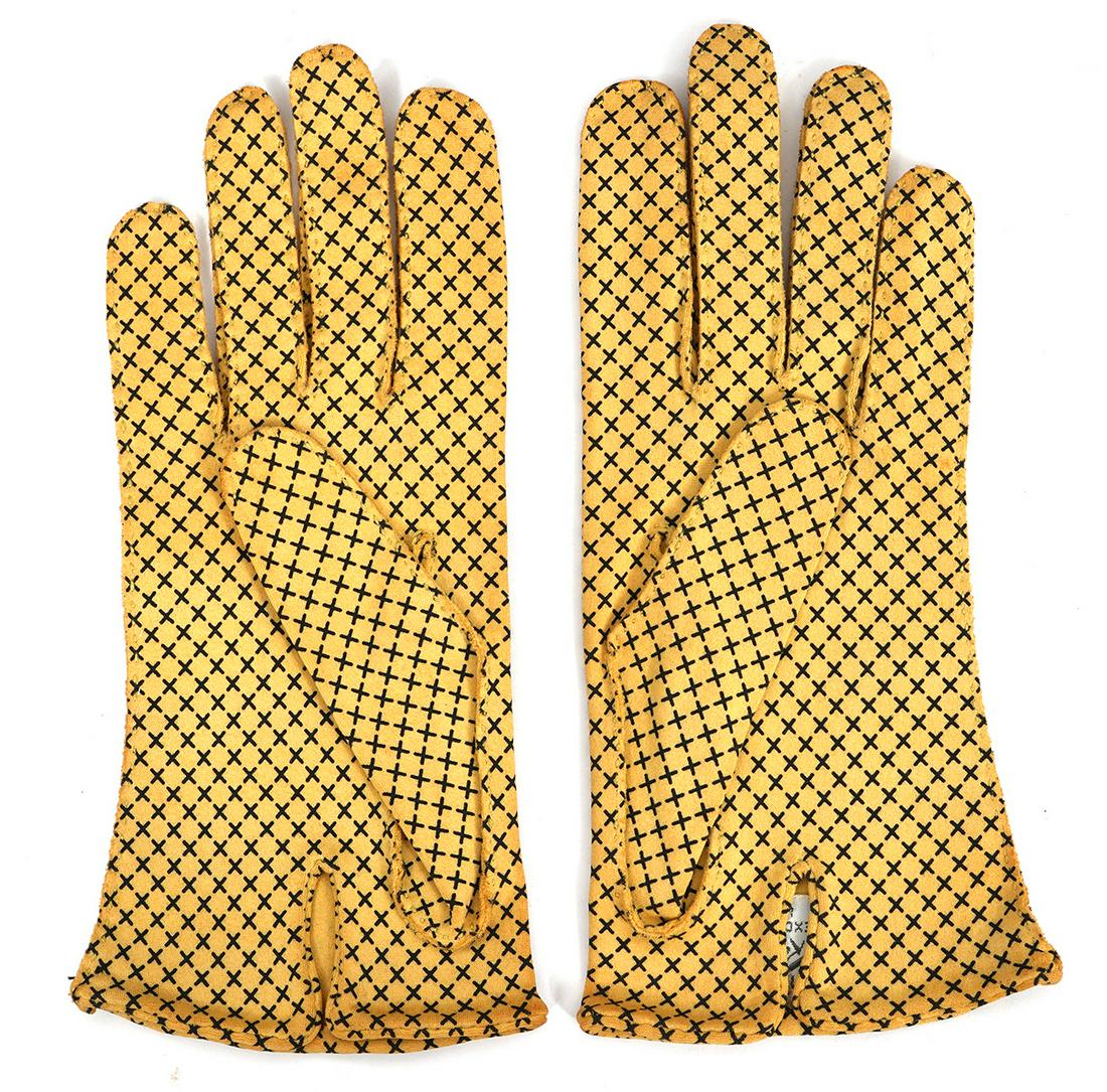 Pr. Hermes Vintage X Pattern Nuplex Suede Gloves (1 of 5)