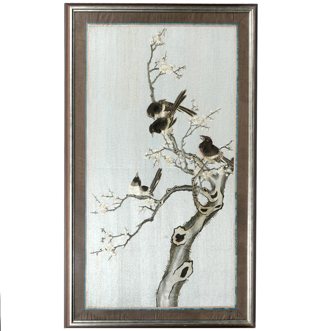 Large Chinese Embroidery Birds & Blossoms Framed (1 of 7)