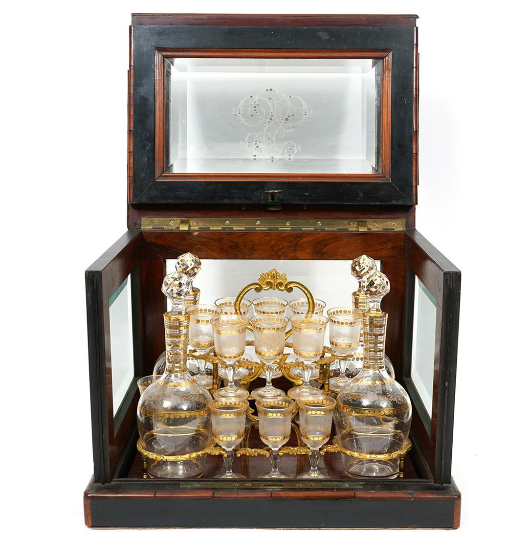 French Gilt Etched Glass Tantalus Set (1 of 12)
