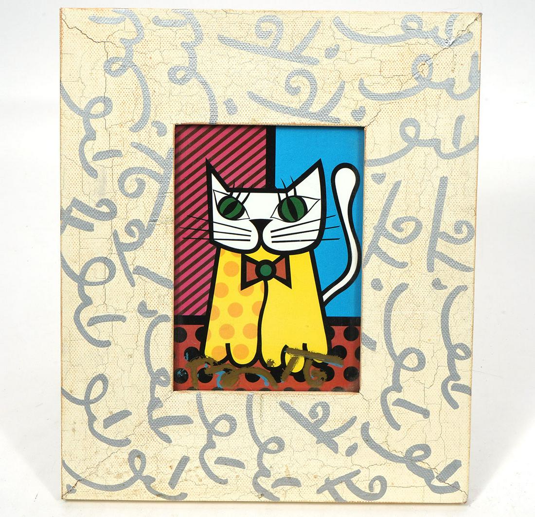 Signed Britto Cat Print Framed (1 of 4)