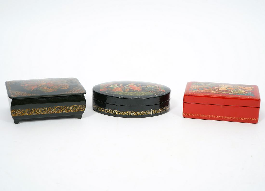Three Russian Lacquer Boxes (1 of 5)