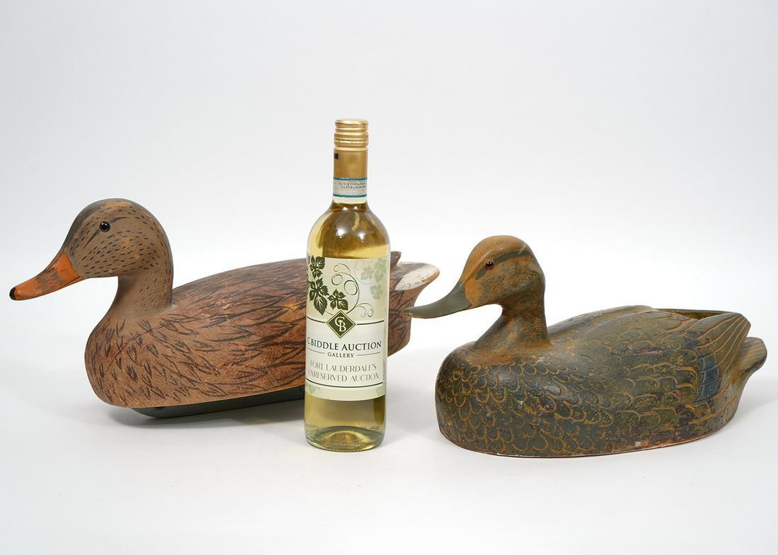 Two Large Hand Carved Duck Decoys (1 of 10)