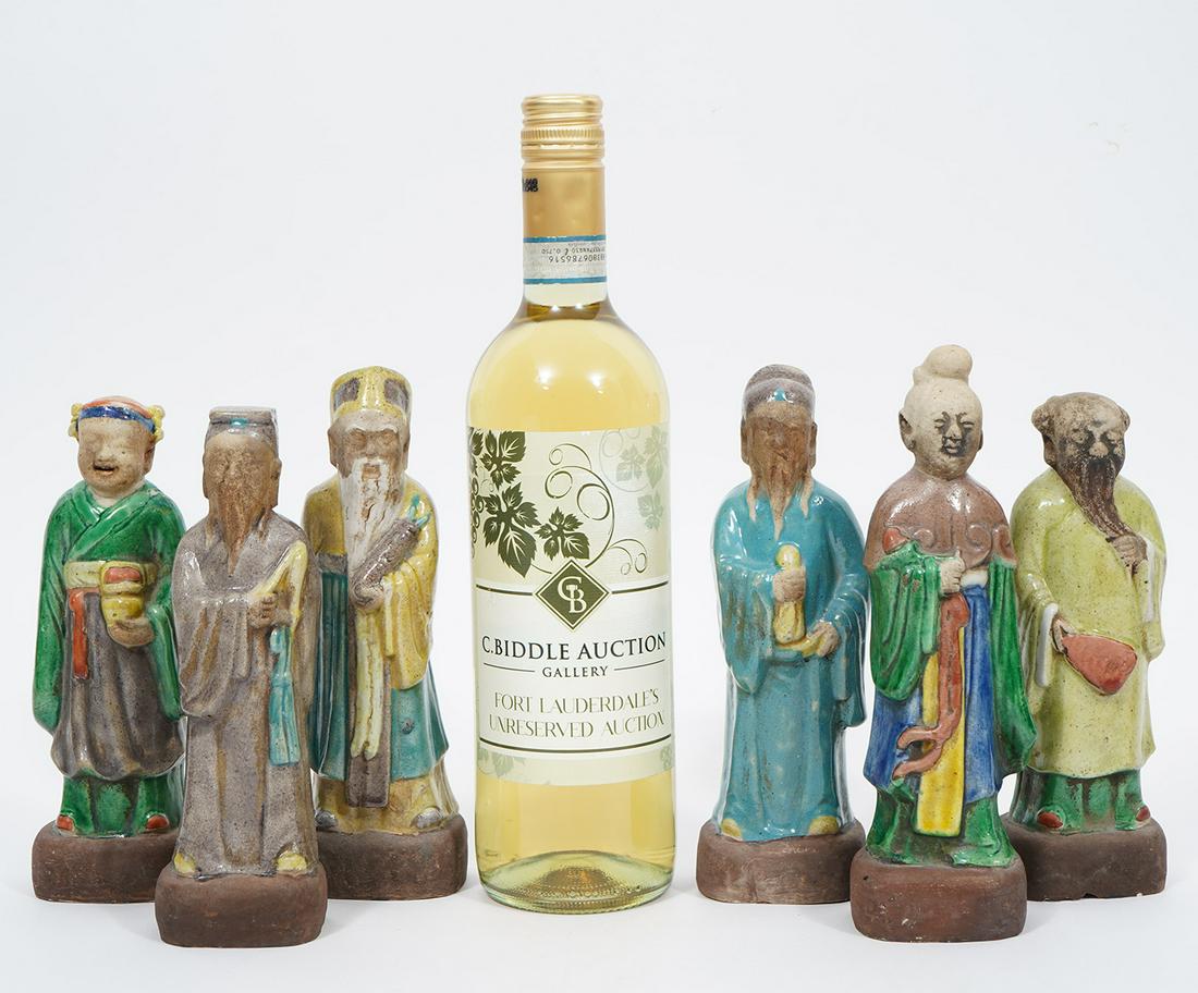 Group of Six Chinese Mud Figures Elders (1 of 7)