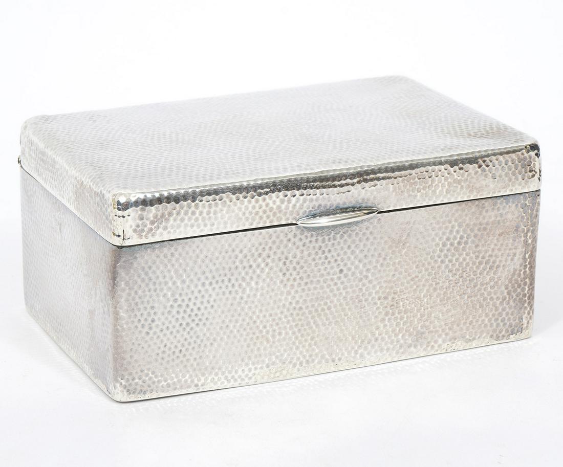 Chinese Hammered Sterling Hinged Lidded Box (1 of 7)
